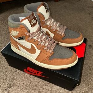 Nike Air High-Top Sneakers - Brown and Cream